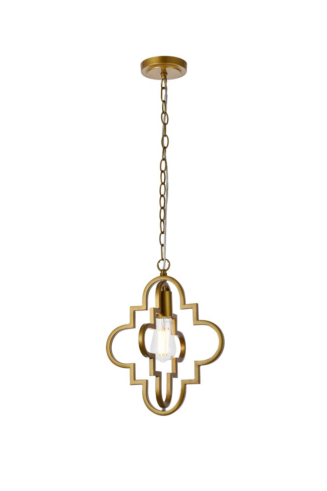 Elegant Furniture & Lighting - Sandara 1 light pendant in brass - LD7062D12BR veiw 1