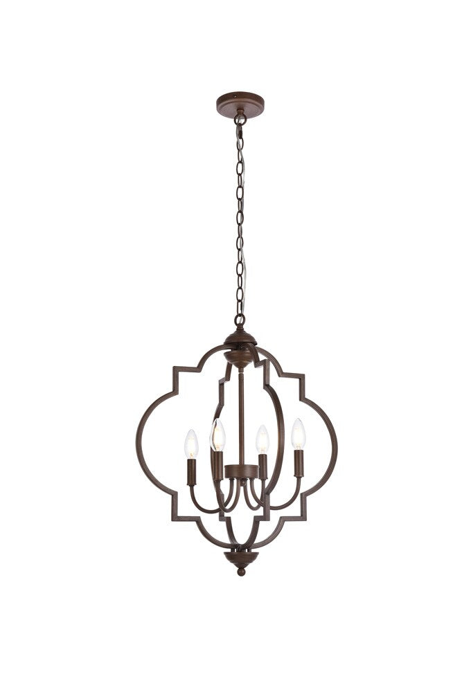 Elegant Furniture & Lighting - Sandara 4 lights pendant in weathered oak - LD7065D20WOK veiw 1