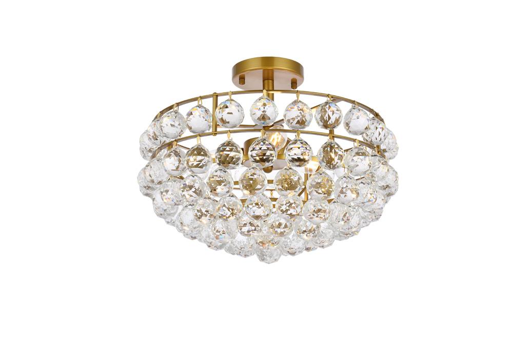 Elegant Furniture & Lighting - Savannah 16 inch flush mount in brass - 1107F16BR veiw 1