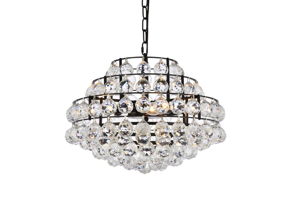 Elegant Furniture & Lighting - Savannah 18 inch pendant in black - 1106D18BK veiw 1