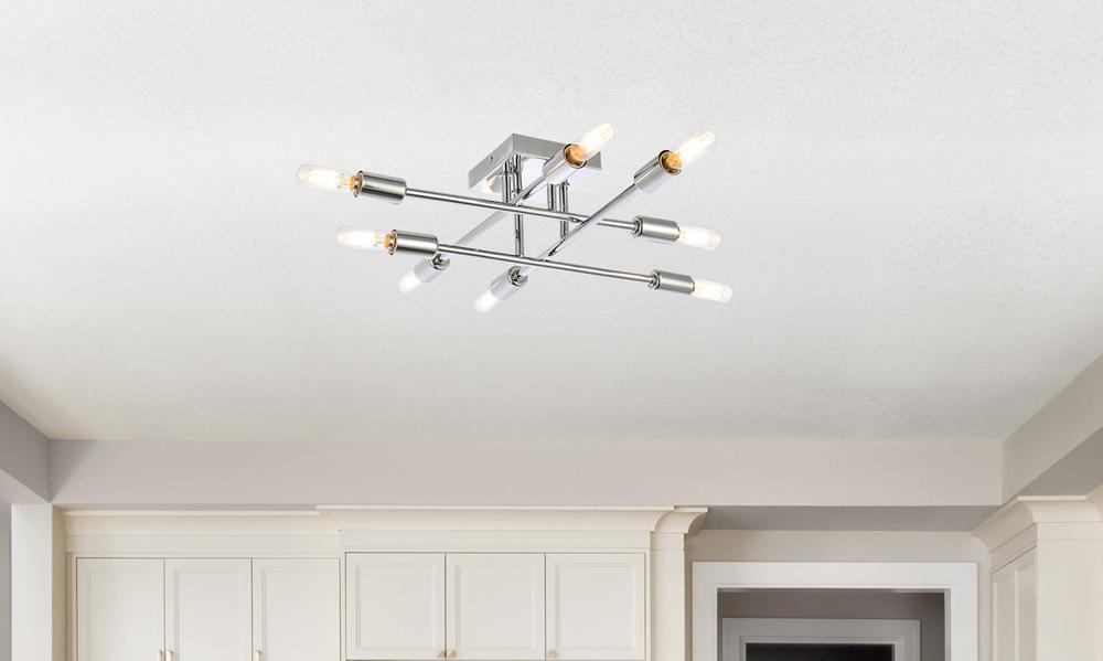 Elegant Furniture & Lighting - Script 8 lights chrome flush mount - LD2351C veiw 8
