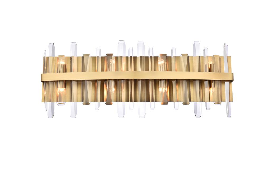 Elegant Furniture & Lighting - Serena 30 inch crystal bath sconce in satin gold - 2200W30SG veiw 1
