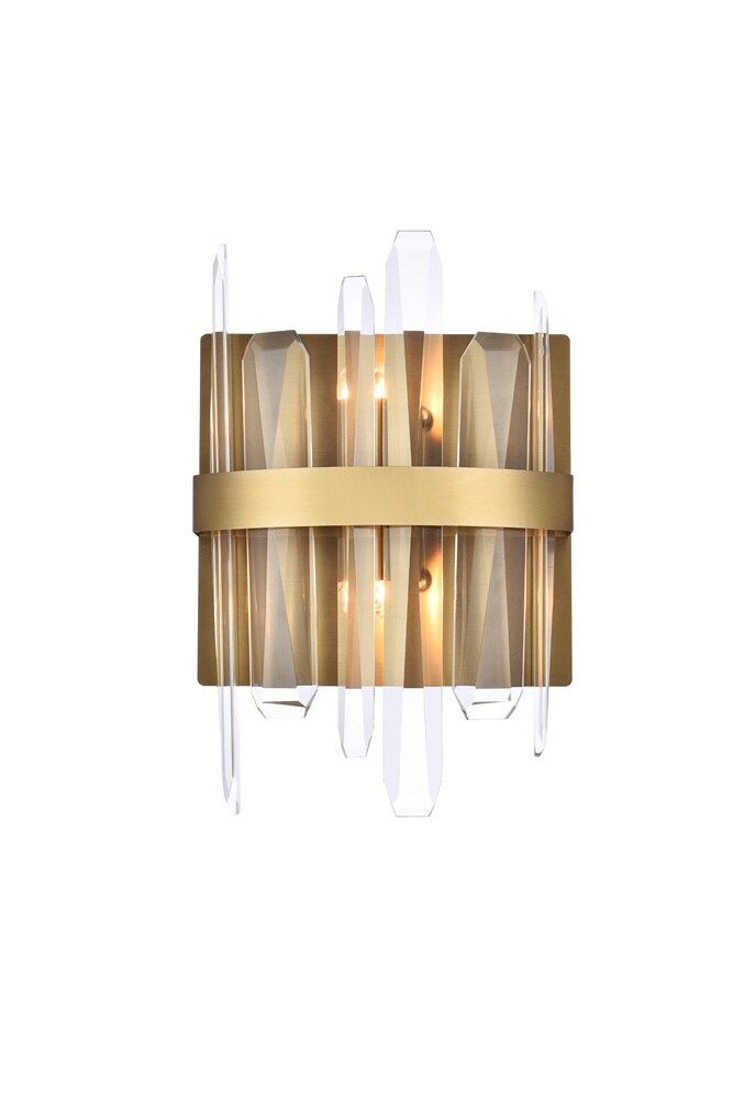 Elegant Furniture & Lighting - Serena 8 inch crystal bath sconce in satin gold - 2200W8SG veiw 1