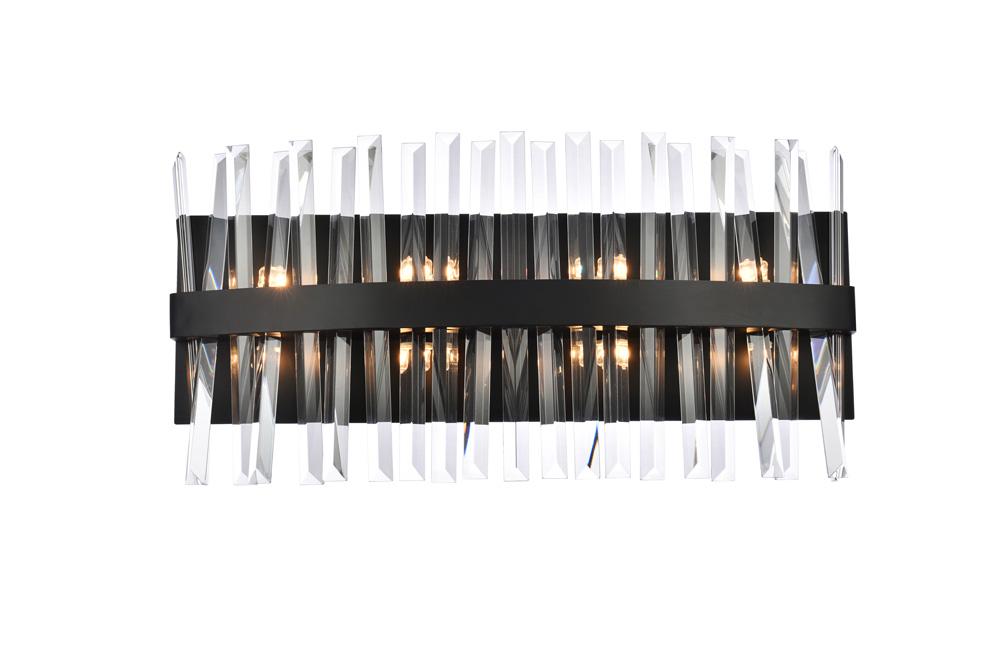 Elegant Furniture & Lighting - Serephina 24 inch crystal bath sconce in black - 6200W24BK veiw 1