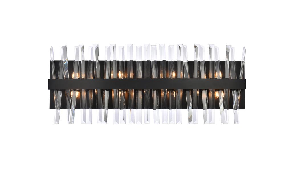 Elegant Furniture & Lighting - Serephina 30 inch crystal bath sconce in black - 6200W30BK veiw 1