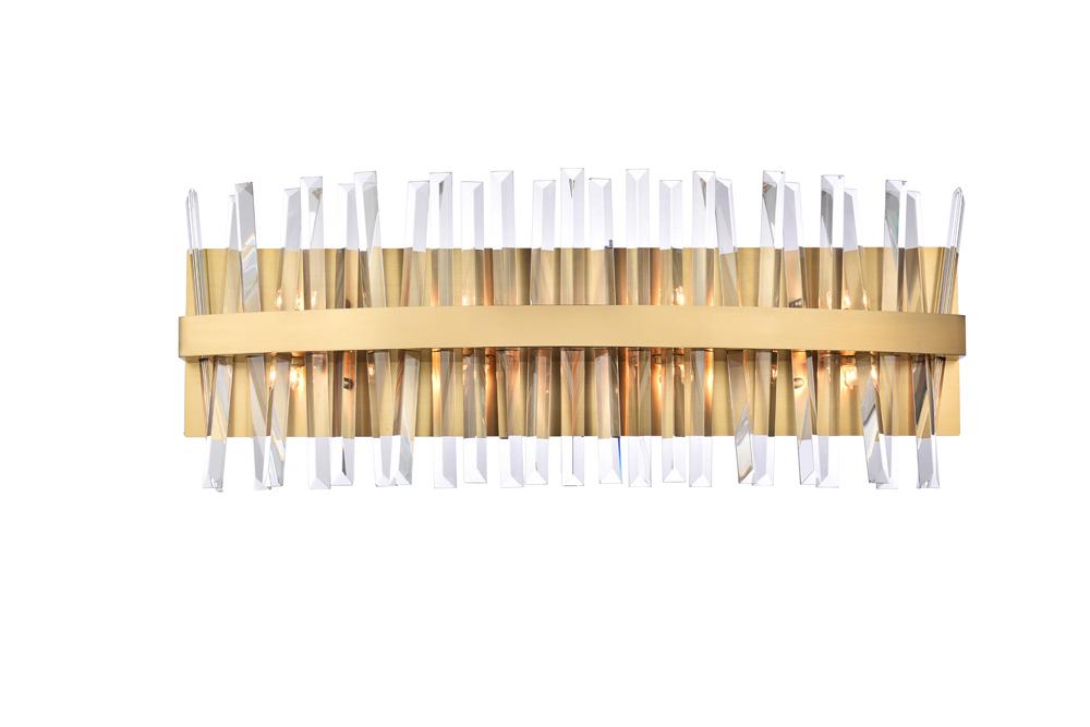 Elegant Furniture & Lighting - Serephina 30 inch crystal bath sconce in satin gold - 6200W30SG veiw 1