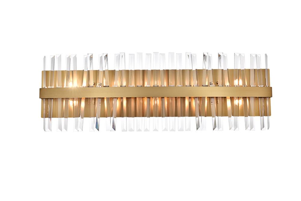 Elegant Furniture & Lighting - Serephina 36 inch crystal bath sconce in satin gold - 6200W36SG veiw 1