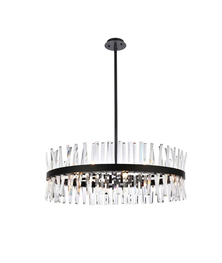 Elegant Furniture & Lighting - Serephina 36 inch crystal round chandelier light in black - 6200D36BK veiw 1