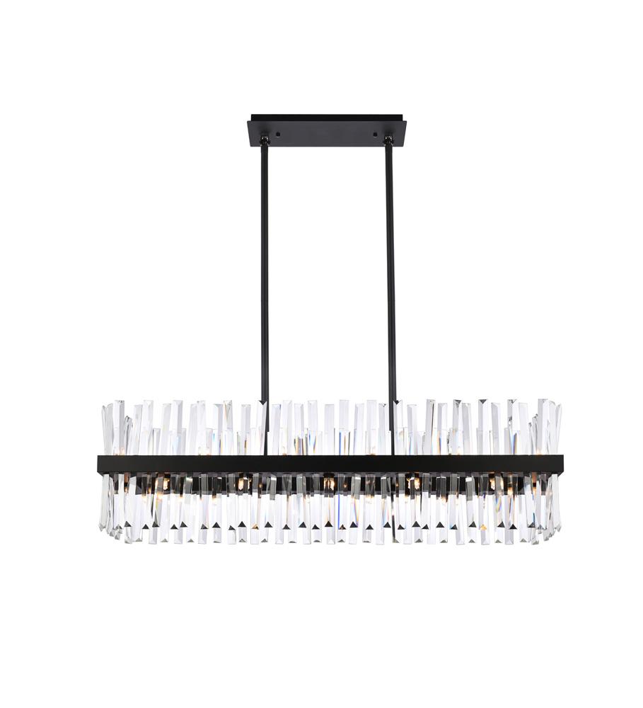 Elegant Furniture & Lighting - Serephina 42 inch crystal rectangle chandelier light in black - 6200G42BK veiw 1