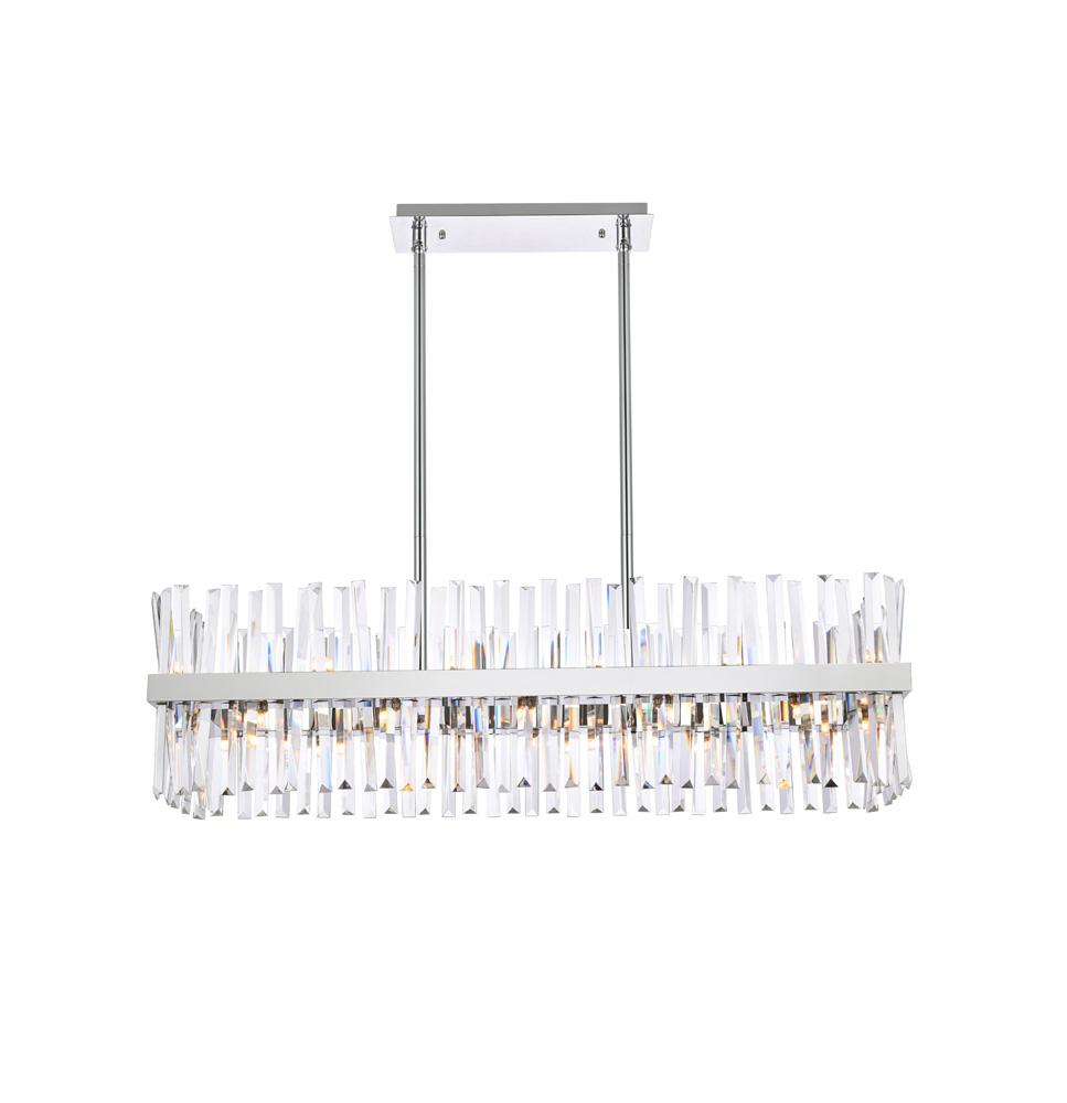 Elegant Furniture & Lighting - Serephina 42 inch crystal rectangle chandelier light in chrome - 6200G42C veiw 1