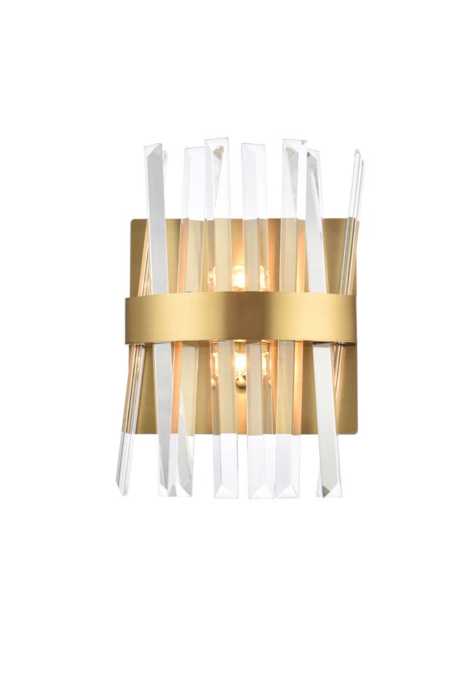Elegant Furniture & Lighting - Serephina 8 inch crystal bath sconce in satin gold - 6200W8SG veiw 1