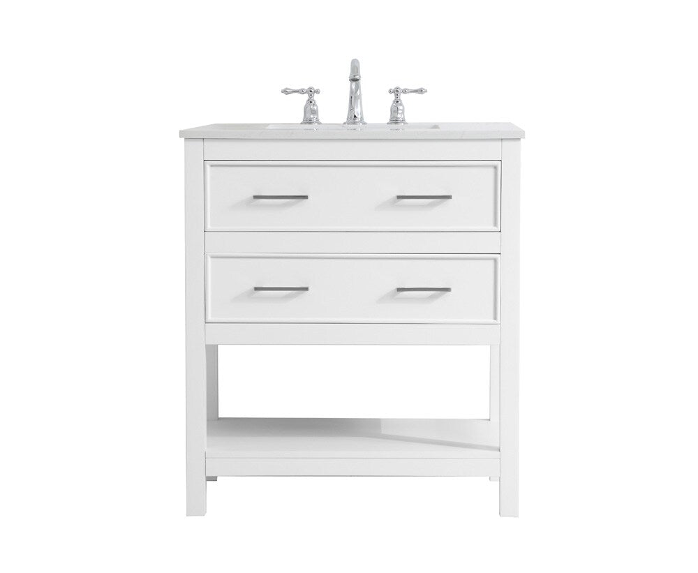Elegant Furniture & Lighting - Sinclaire 30 inch Single Bathroom Vanity in White - VF19030WH veiw 1