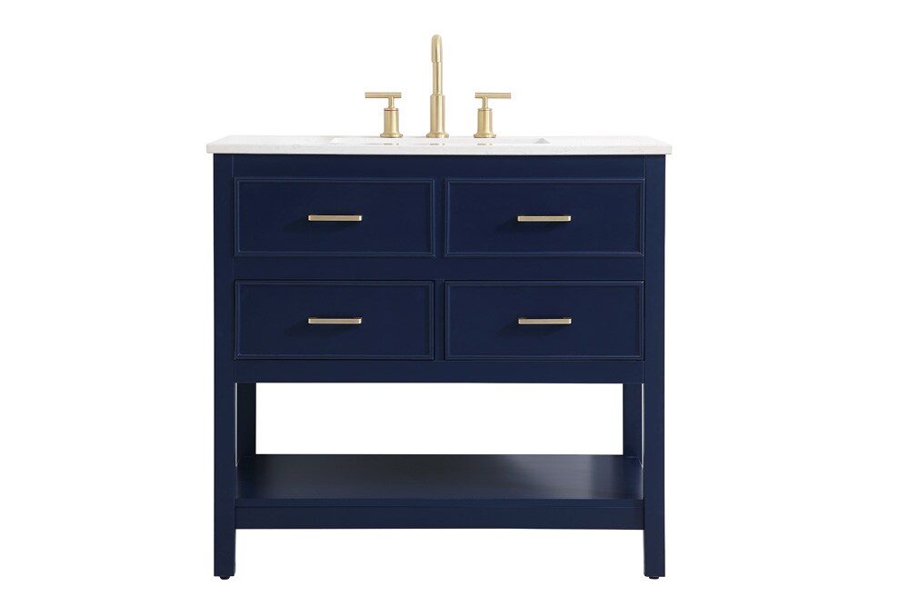 Elegant Furniture & Lighting - Sinclaire 36 inch Single bathroom vanity in blue - VF19036BL veiw 1
