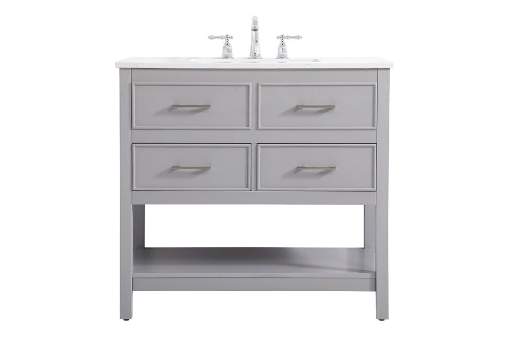 Elegant Furniture & Lighting - Sinclaire 36 inch Single bathroom vanity in gray - VF19036GR veiw 1