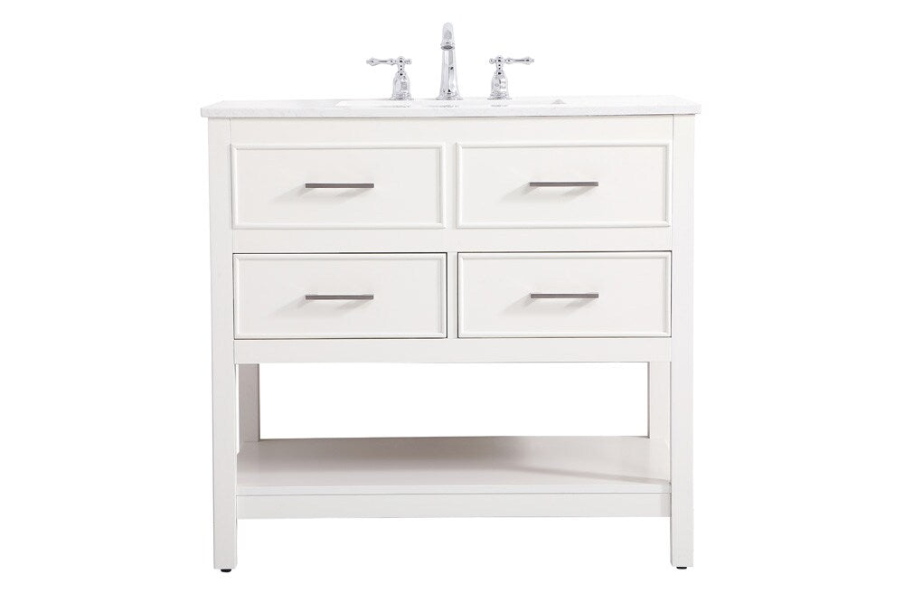 Elegant Furniture & Lighting - Sinclaire 36 inch Single bathroom vanity in white - VF19036WH veiw 1