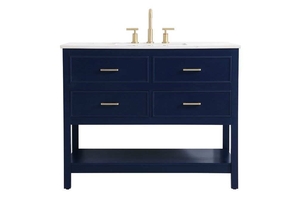 Elegant Furniture & Lighting - Sinclaire 42 inch Single bathroom vanity in blue - VF19042BL veiw 1