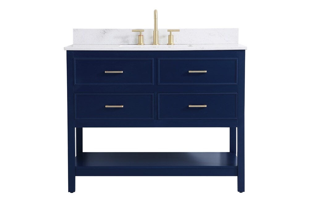 Elegant Furniture & Lighting - Sinclaire 42 inch Single bathroom vanity in blue with backsplash - VF19042BL-BS veiw 1