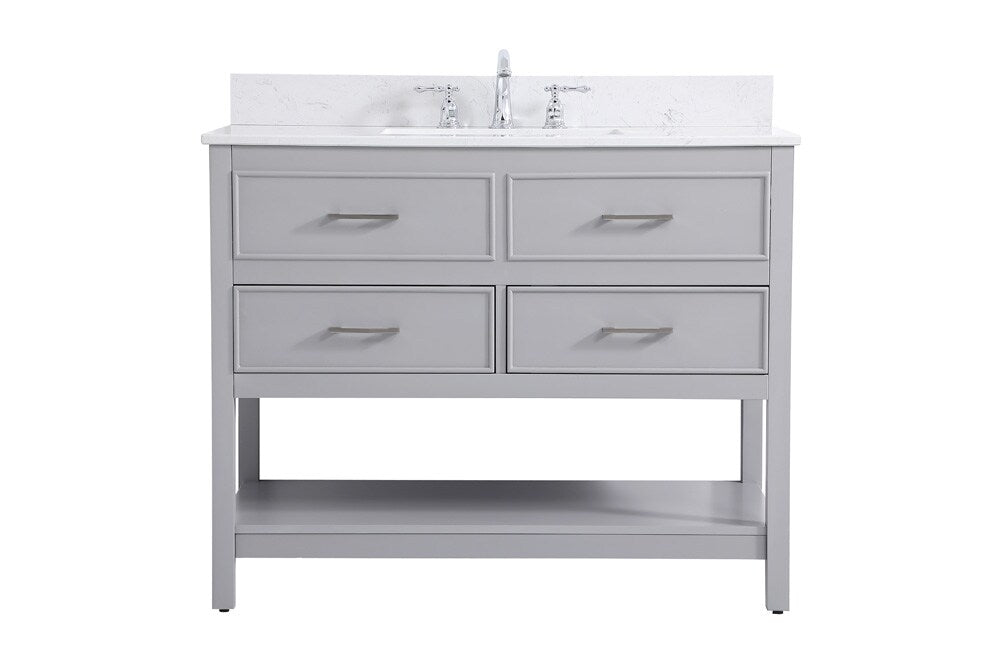 Elegant Furniture & Lighting - Sinclaire 42 inch Single bathroom vanity in gray with backsplash - VF19042GR-BS veiw 1