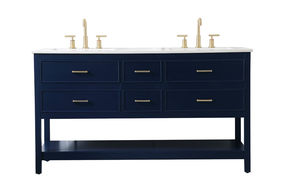 Elegant Furniture & Lighting - Sinclaire 60 inch double bathroom vanity in blue - VF19060DBL veiw 1