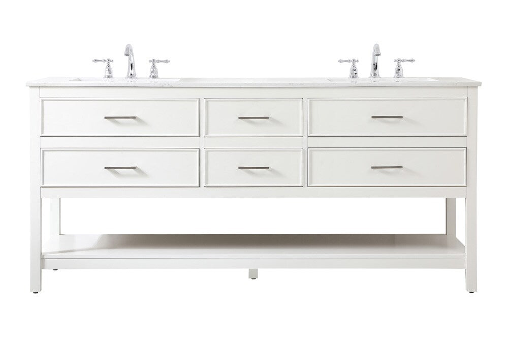 Elegant Furniture & Lighting - Sinclaire 72 inch double bathroom vanity in white - VF19072DWH veiw 1