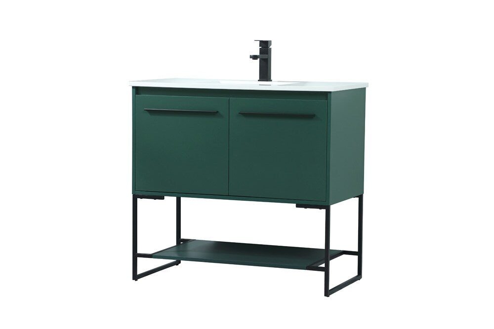Elegant Furniture & Lighting - Sloane 36 inch Single bathroom vanity in green - VF42536MGN veiw 8