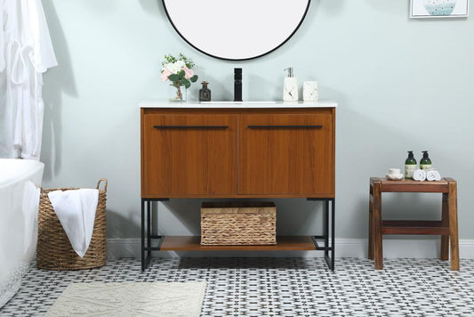 Elegant Furniture & Lighting - Sloane 40 inch Single bathroom vanity in teak - VF42540MTK veiw 2