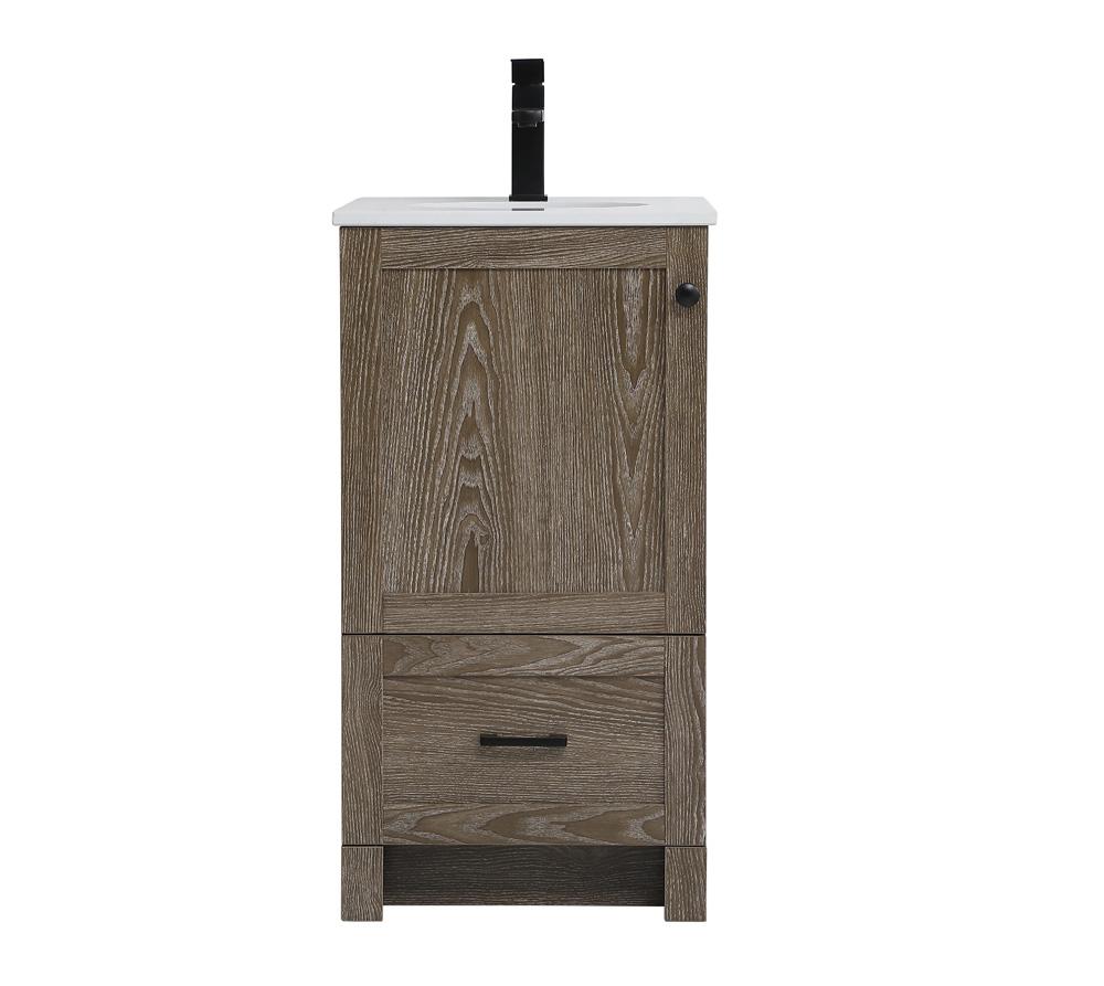 Elegant Furniture & Lighting - Soma 18 inch Single Bathroom Vanity in Weathered oak - VF2818WO veiw 1