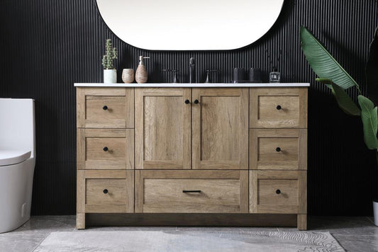 Elegant Furniture & Lighting - Soma 54 Inch SIngle Bathroom Vanity In Natural Oak - VF2854NT veiw 2