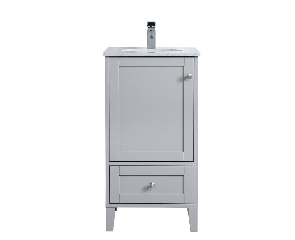 Elegant Furniture & Lighting - Sommerville 18 inch Single Bathroom Vanity in Grey - VF18018GR veiw 1