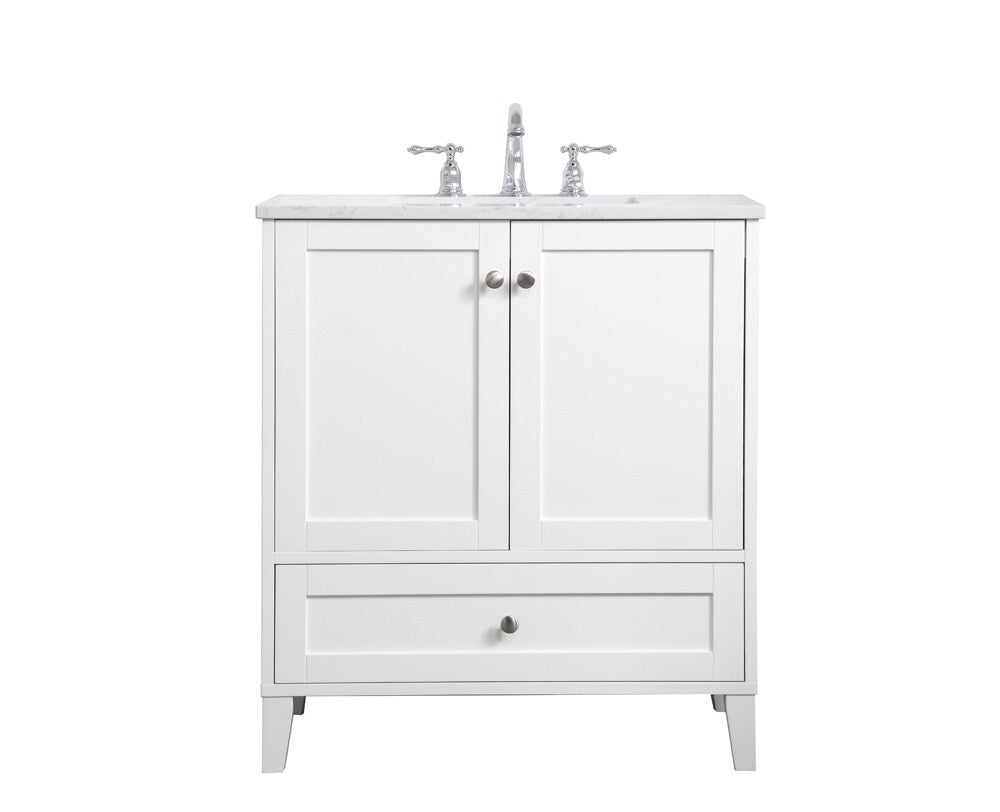 Elegant Furniture & Lighting - Sommerville 30 inch Single Bathroom Vanity in White - VF18030WH veiw 1