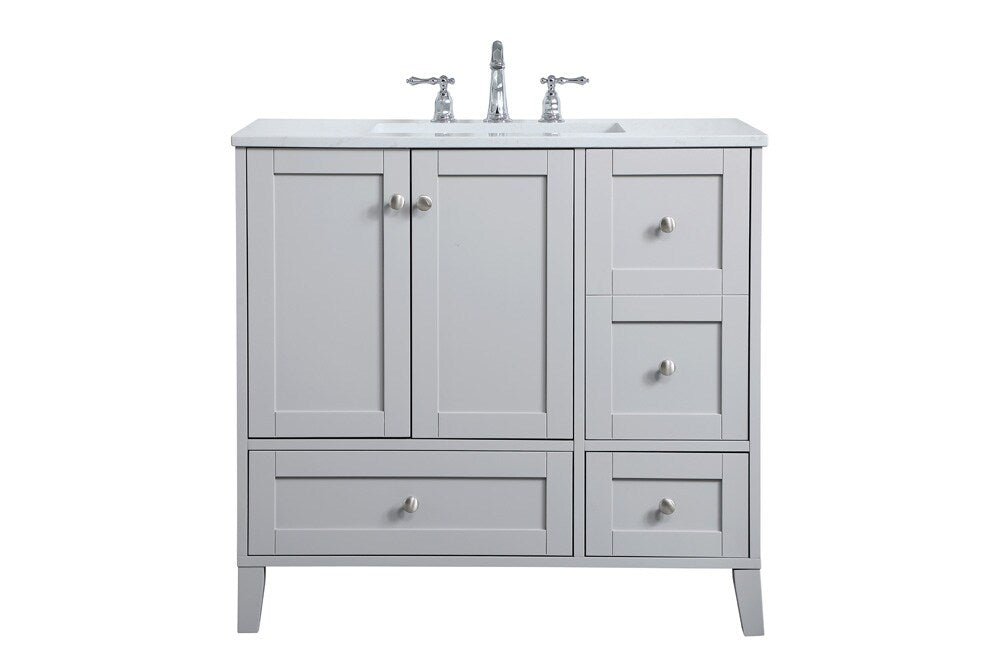 Elegant Furniture & Lighting - Sommerville 36 inch Single Bathroom Vanity in Grey - VF18036GR veiw 1