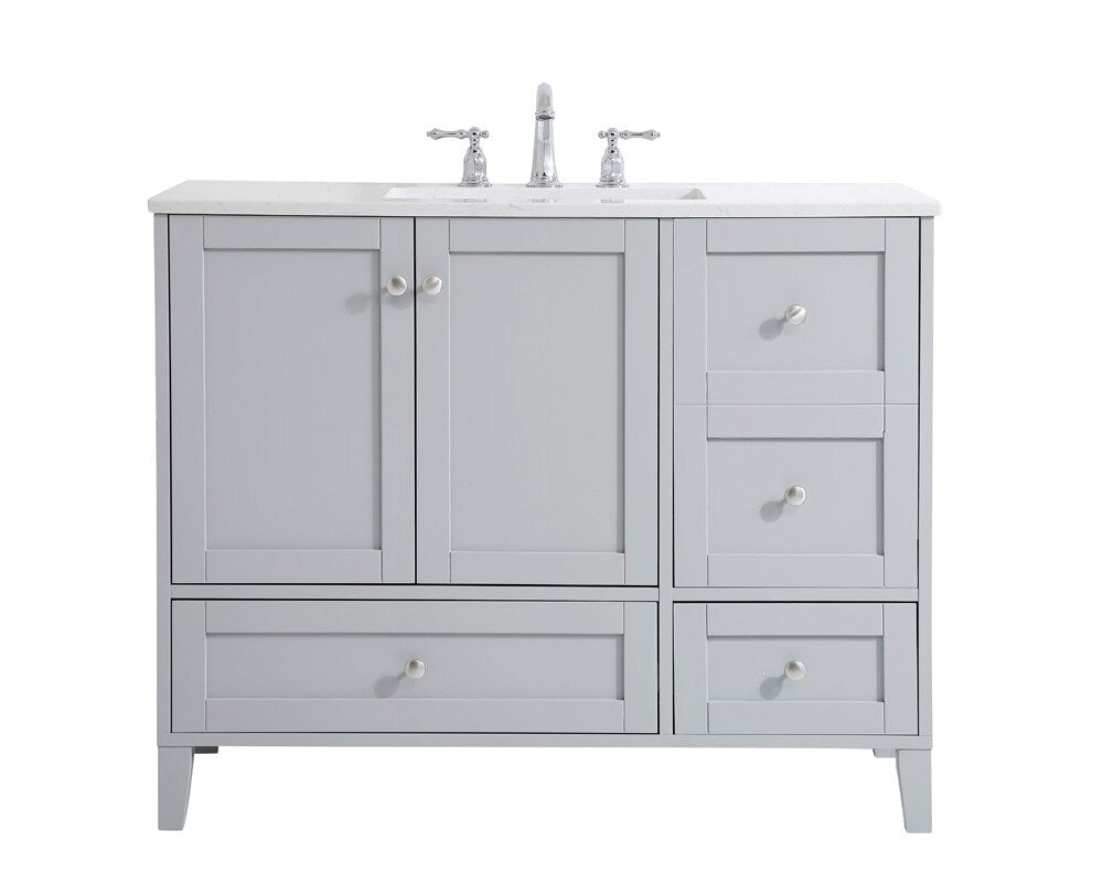 Elegant Furniture & Lighting - Sommerville 42 inch Single Bathroom Vanity in Grey - VF18042GR veiw 1
