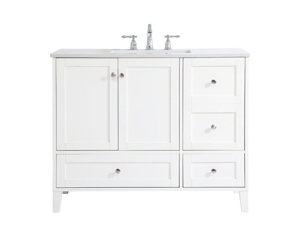 Elegant Furniture & Lighting - Sommerville 42 inch Single Bathroom Vanity in White - VF18042WH veiw 1