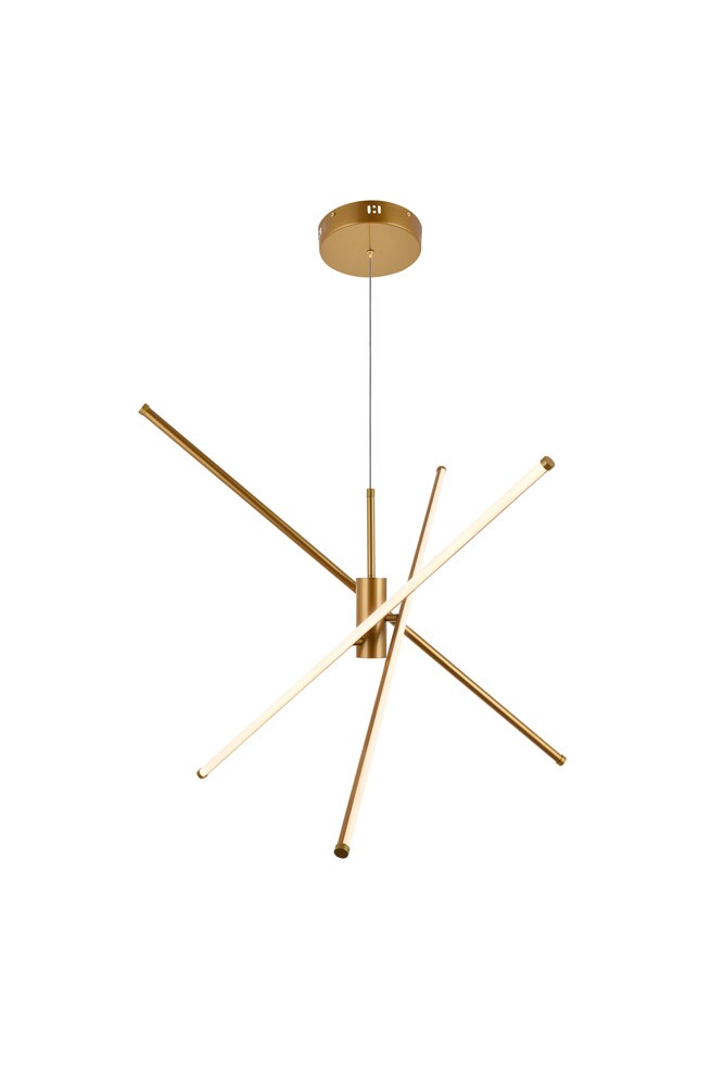 Elegant Furniture & Lighting - Sonya 3 Light Gold Pendant - LD9001D42BR veiw 1
