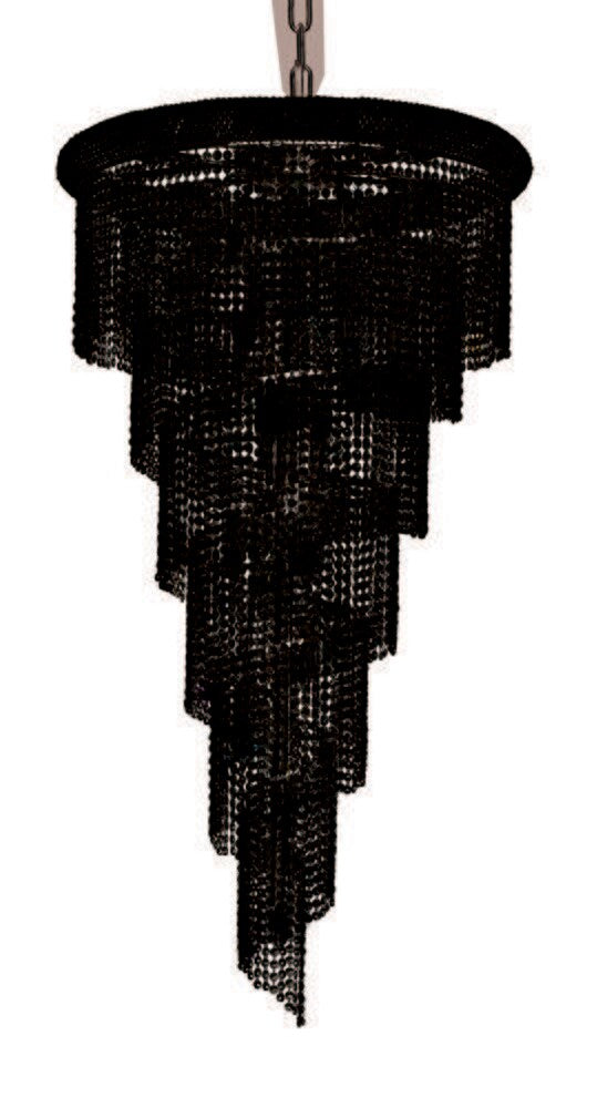 Elegant Furniture & Lighting - Spiral 22 light Chrome Chandelier Clear Royal Cut Crystal - V1801SR30C/RC veiw 1