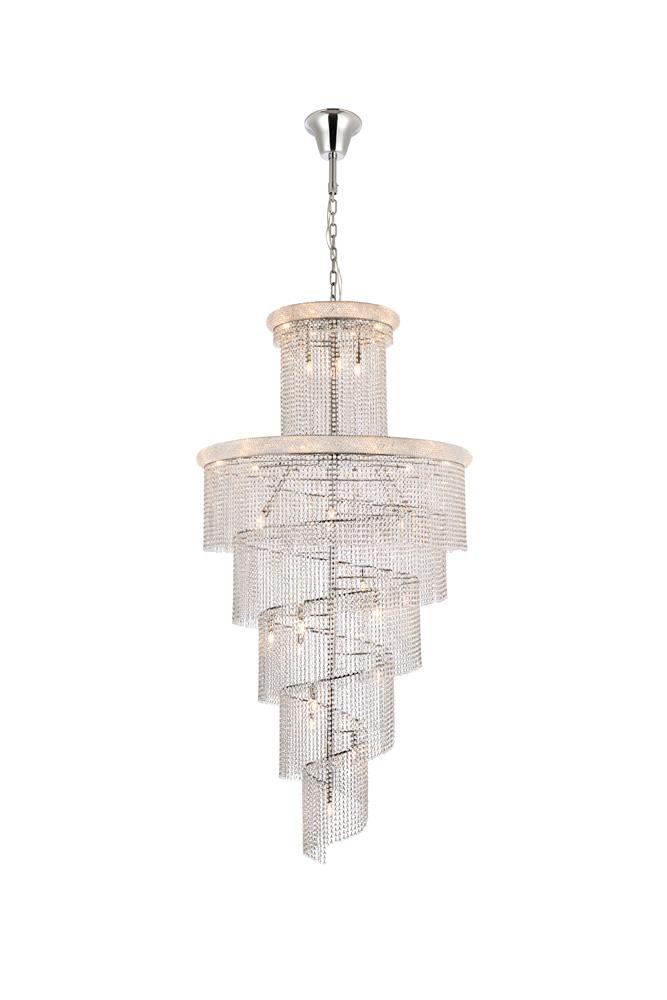 Elegant Furniture & Lighting - Spiral 41 light Chrome Chandelier Clear Royal Cut Crystal - V1800SR48C/RC veiw 1