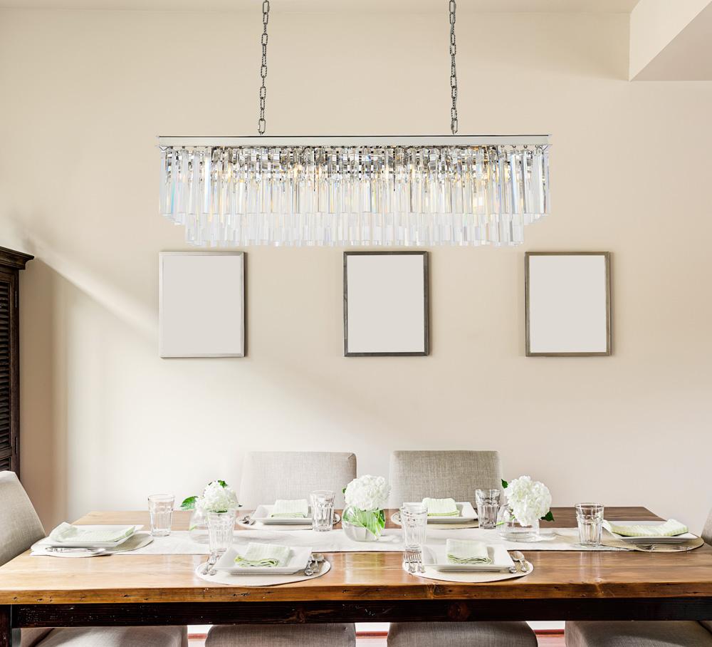 Elegant Furniture & Lighting - Sydney 12 light polished nickel Chandelier Clear Royal Cut Crystal - 1202D50PN/RC veiw 1