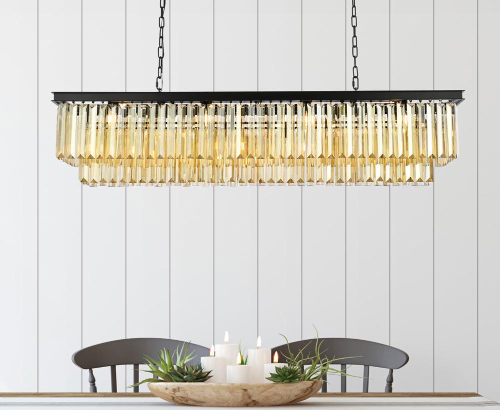 Elegant Furniture & Lighting - Sydney 12 light Matte Black Chandelier Golden Teak (Smoky) Royal Cut Crystal - 1232D60MB-GT/RC veiw 1
