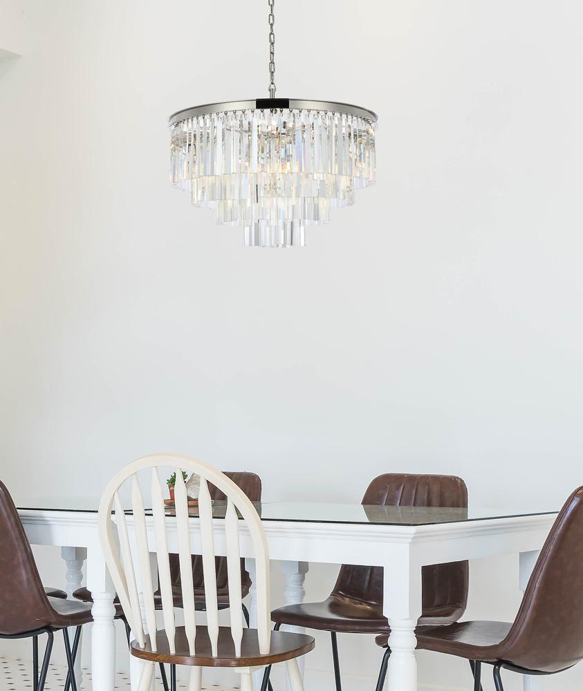Elegant Furniture & Lighting - Sydney 17 light polished nickel Chandelier Clear Royal Cut Crystal - 1201D32PN/RC veiw 1