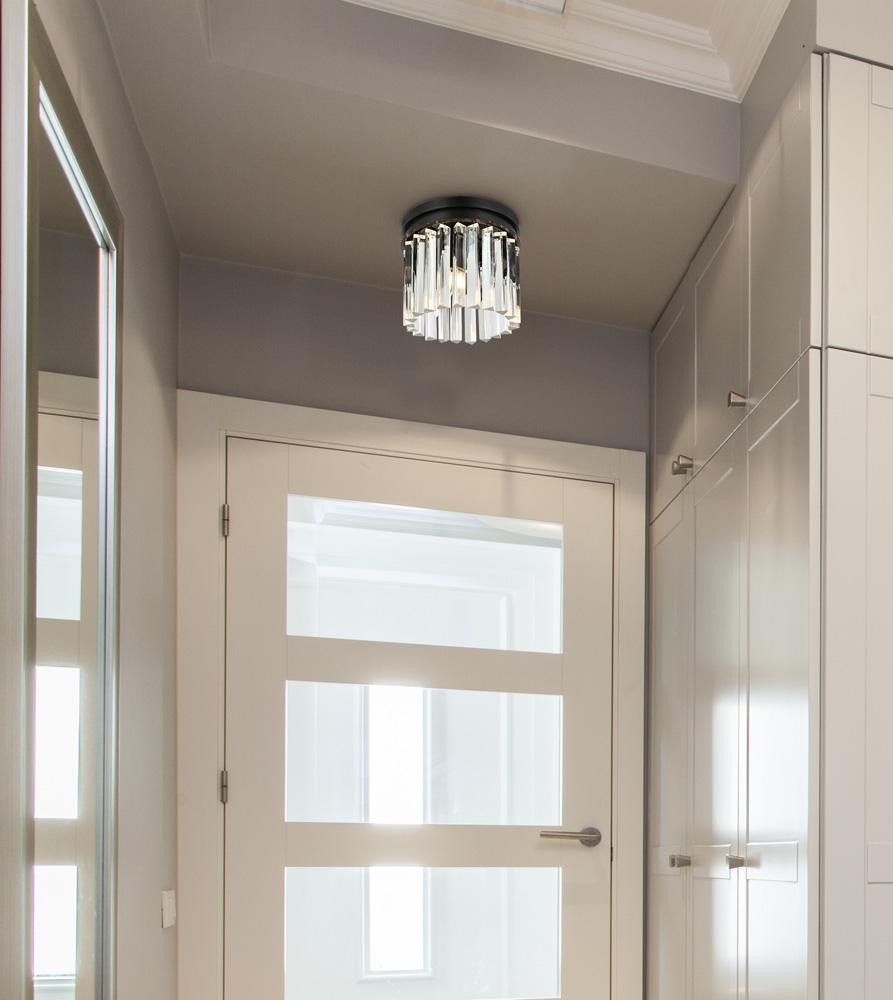 Elegant Furniture & Lighting - Sydney 3 light Matte Black Flush Mount Clear Royal Cut Crystal - 1208F12MB/RC veiw 1