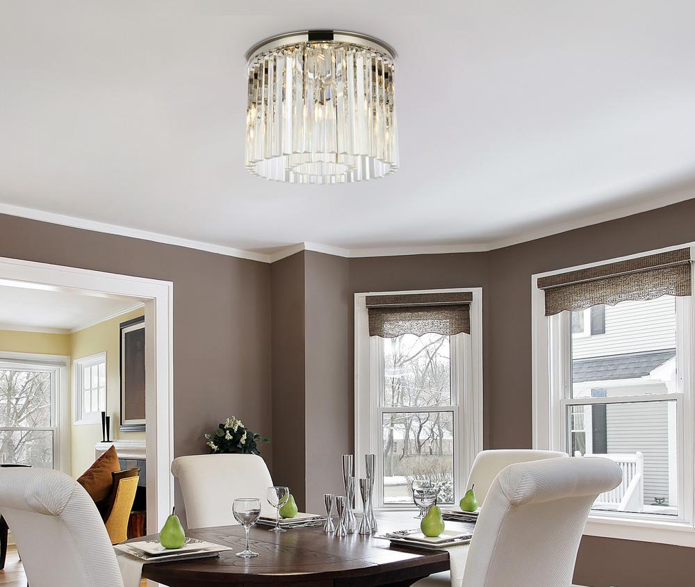 Elegant Furniture & Lighting - Sydney 6 light polished nickel Flush Mount Clear Royal Cut Crystal - 1208F20PN/RC veiw 1