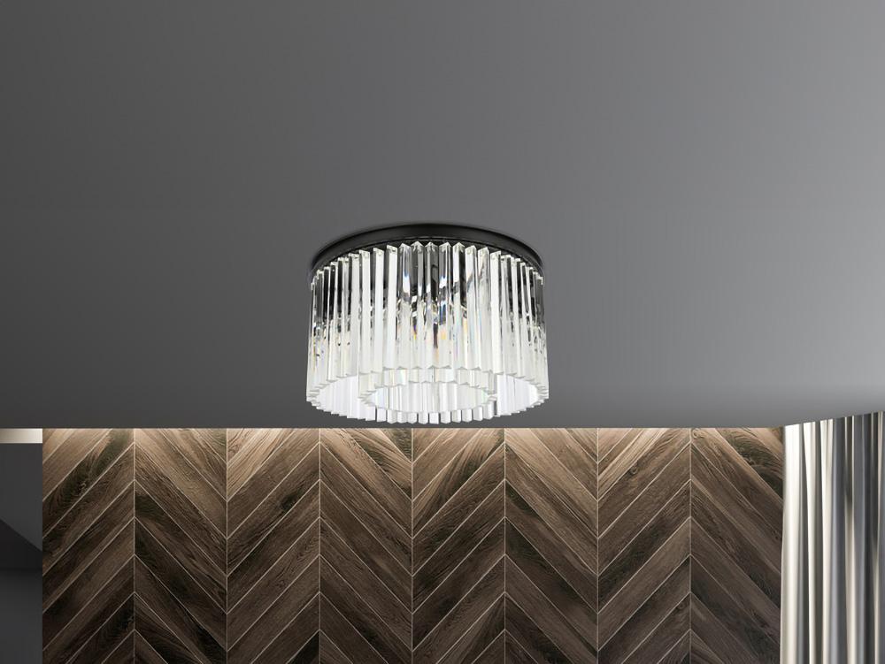 Elegant Furniture & Lighting - Sydney 8 light Matte Black Flush Mount Clear Royal Cut Crystal - 1208F26MB/RC veiw 1