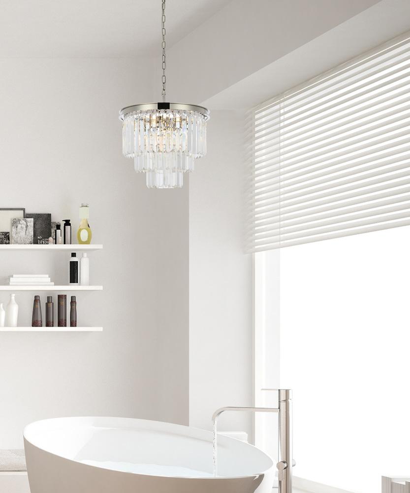 Elegant Furniture & Lighting - Sydney 9 light polished nickel Chandelier Clear Royal Cut Crystal - 1231D20PN/RC veiw 1