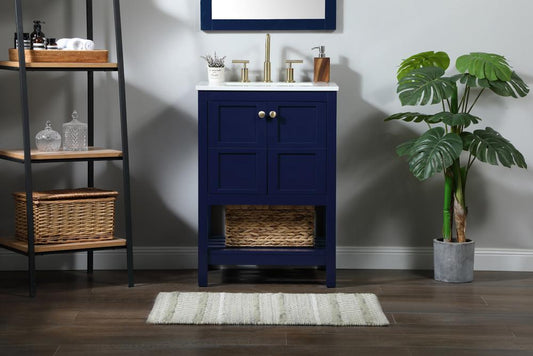 Elegant Furniture & Lighting - Theo 24 inch Single bathroom vanity in blue - VF16424BL veiw 2