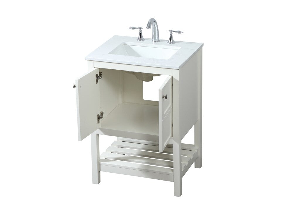Elegant Furniture & Lighting - Theo 24 inch Single bathroom vanity in white - VF16424WH veiw 16