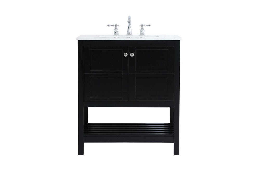 Elegant Furniture & Lighting - Theo 30 inch Single Bathroom Vanity in Black - VF16430BK veiw 1