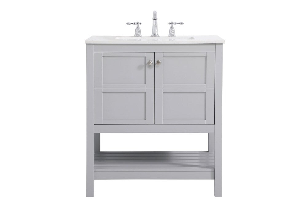 Elegant Furniture & Lighting - Theo 30 inch Single Bathroom Vanity in Gray - VF16430GR veiw 1