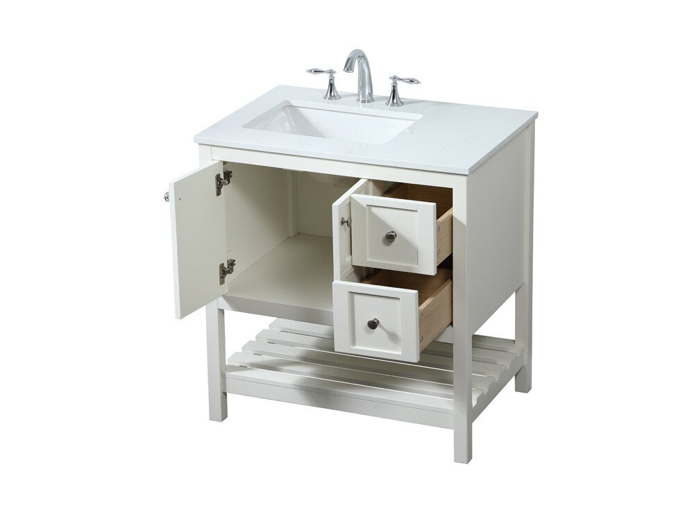 Elegant Furniture & Lighting - Theo 32 inch Single bathroom vanity in white - VF16432WH veiw 16