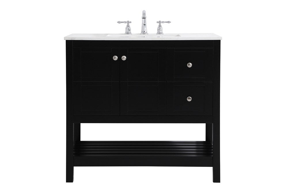 Elegant Furniture & Lighting - Theo 36 inch Single Bathroom Vanity in Black - VF16436BK veiw 1