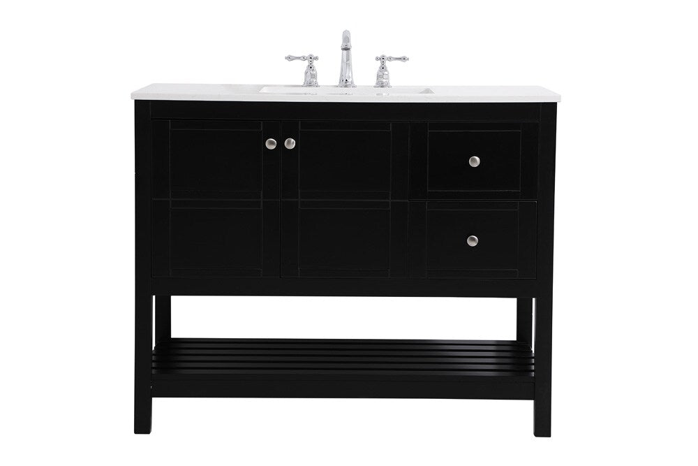 Elegant Furniture & Lighting - Theo 42 inch Single Bathroom Vanity in Black - VF16442BK veiw 1